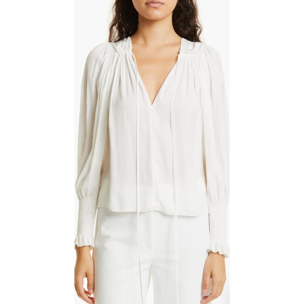 NWT | Rebecca Taylor Sateen Tie Top, Size S